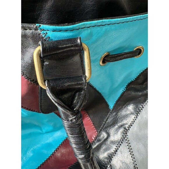 O'Neill Tote Shoulder Bag Womens Large Multicolor Patchwork Drawstring - Picture 5 of 11